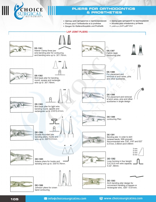 Pliers For Orthodontics & Prostheties